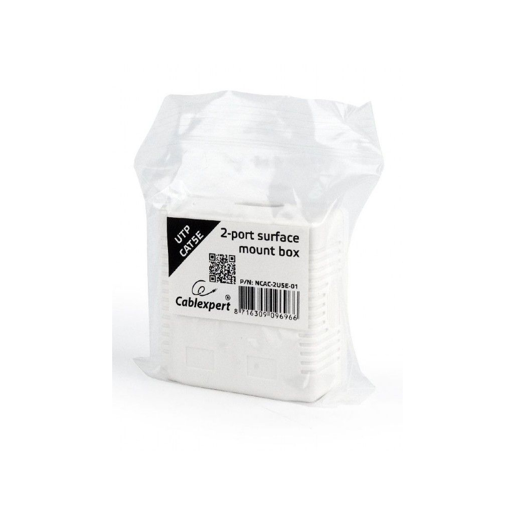 Комп'ютерна розетка Cablexpert RJ45x2 UTP, cat.5e (NCAC-2U5E-01) - зображення 3