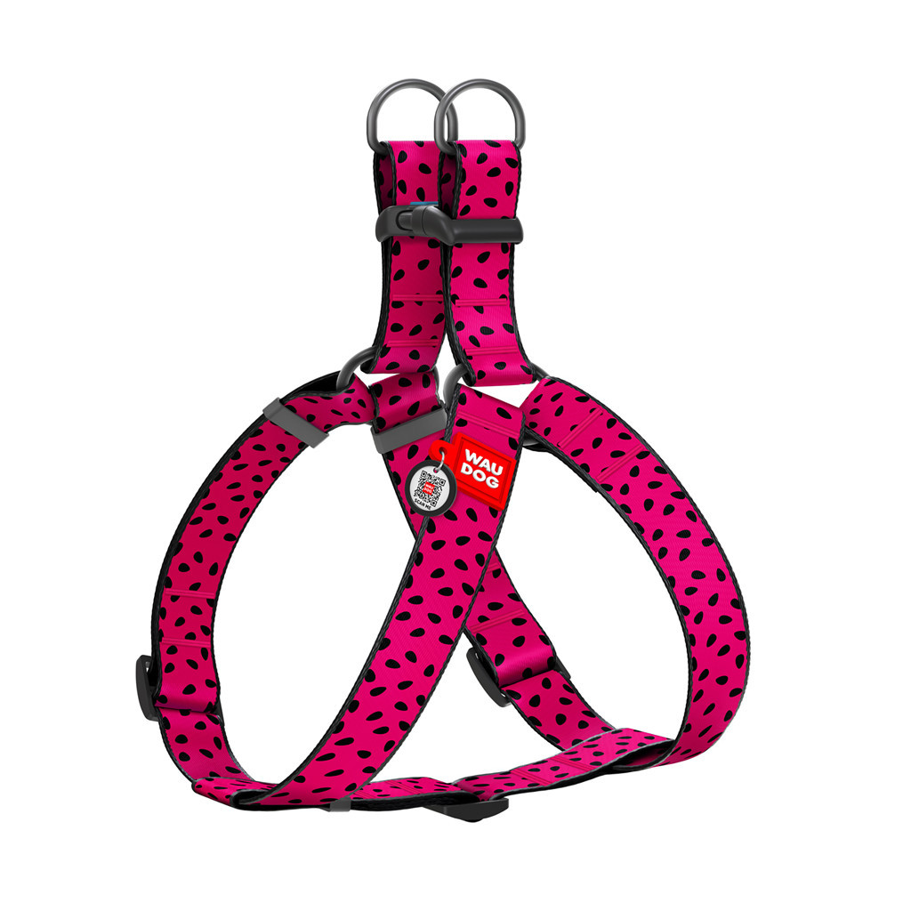 Шлея для собак WAUDOG Nylon з QR паспортом "Кавун" пластиковий фастекс XL (324-0049) - изображение 1