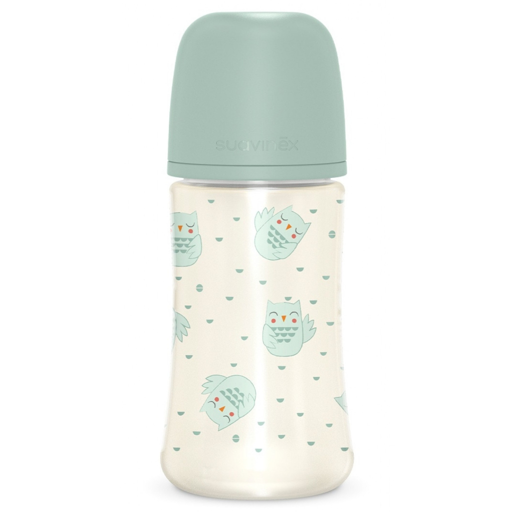 Пляшечка для годування Suavinex Bonhomia, повільний потік, 270 мл, зелена (307835) - зображення 1