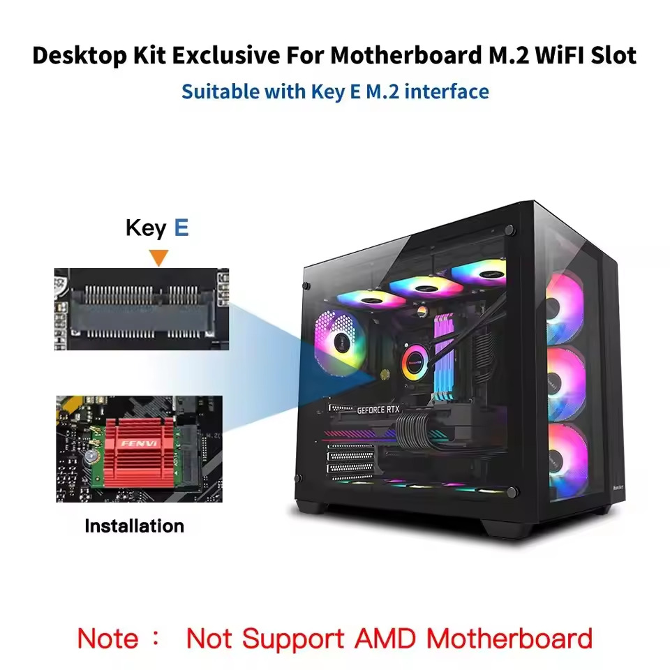 Бездротовий адаптер Fenvi FV-BE200NG Wi-Fi 7, Bluetooth 5.4 Adapter, Tri-band 2.4G/5G/6GHz - зображення 4