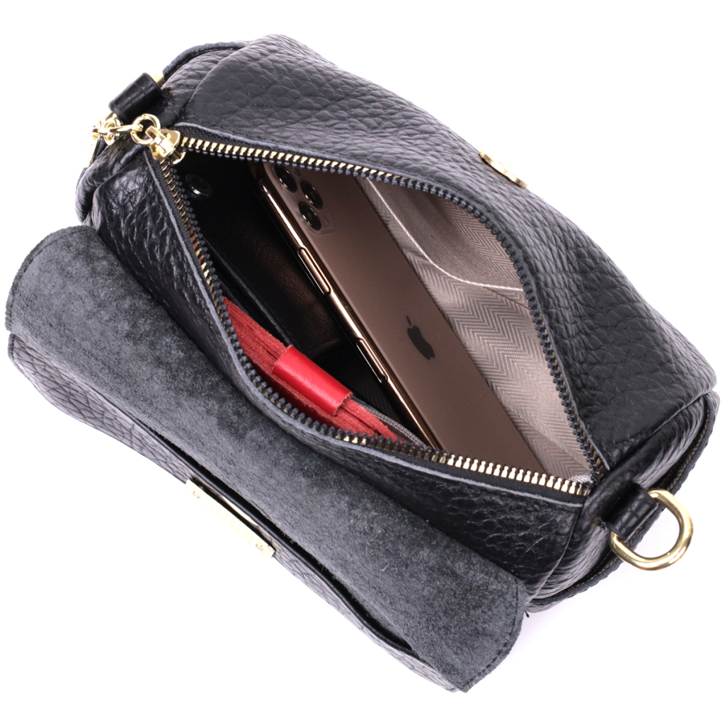 Сумка Vintage З натуральної шкіри Чорна (22405) - зображення 8