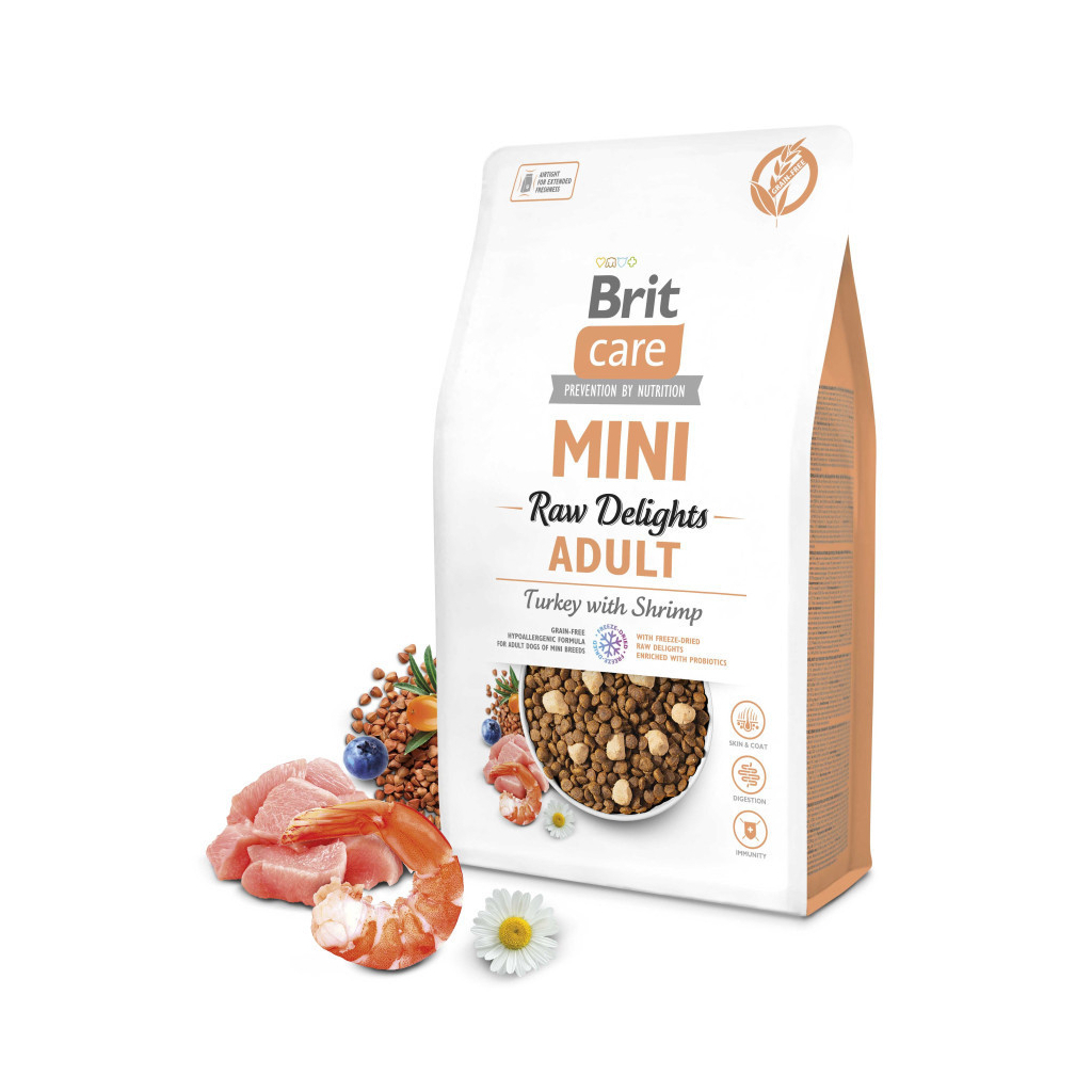 Сухий корм для собак Brit Care Mini Raw Delights Turkey with Shrimp для малих порід 2 кг (8595602571321) - зображення 3