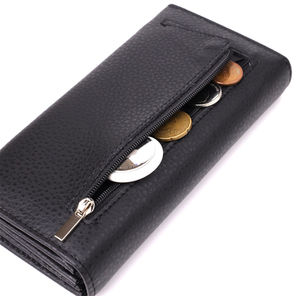 Гаманець ST Leather З натуральної шкіри Чорний (23084) - зображення 8