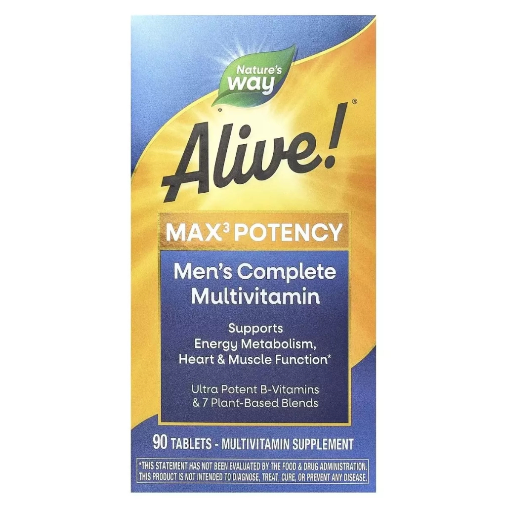 Мультивітамін Nature's Way Мультивітаміни для чоловіків Alive! Max3 Potency, Men's Multivitamin, 90 та (NWY-15542) - зображення 2
