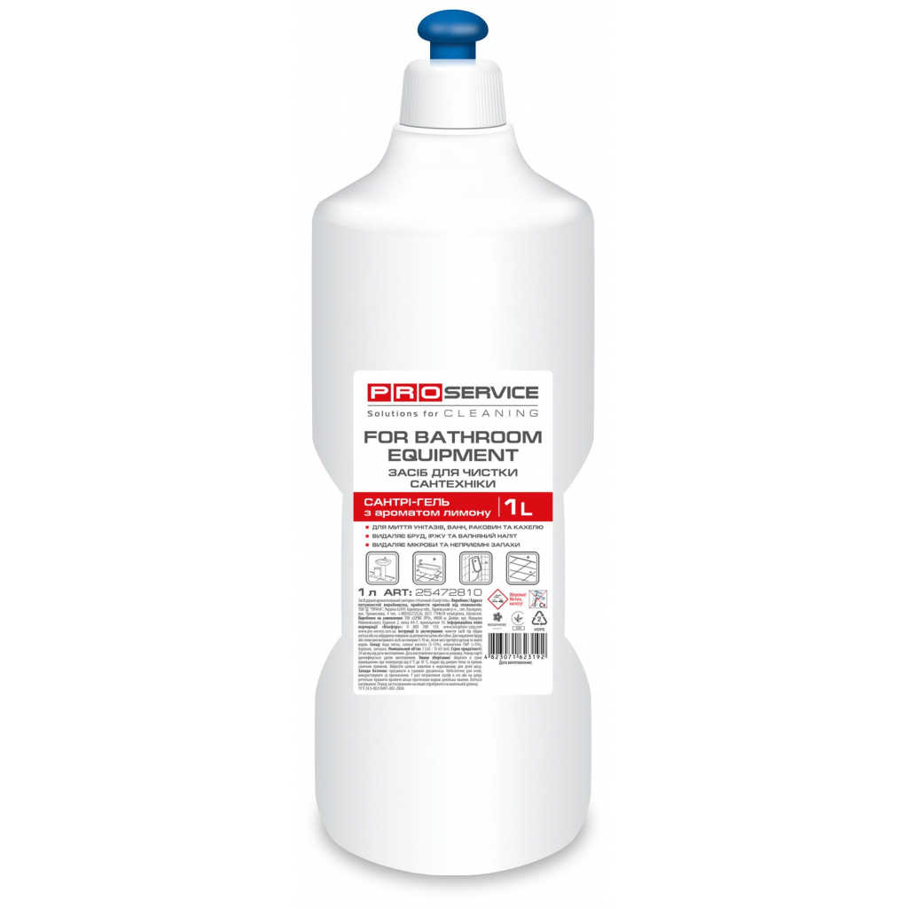 Рідина для чищення ванн PRO service для миття та дезінфекції сантехніки Лимон 1 л (4823071623192) - зображення 1