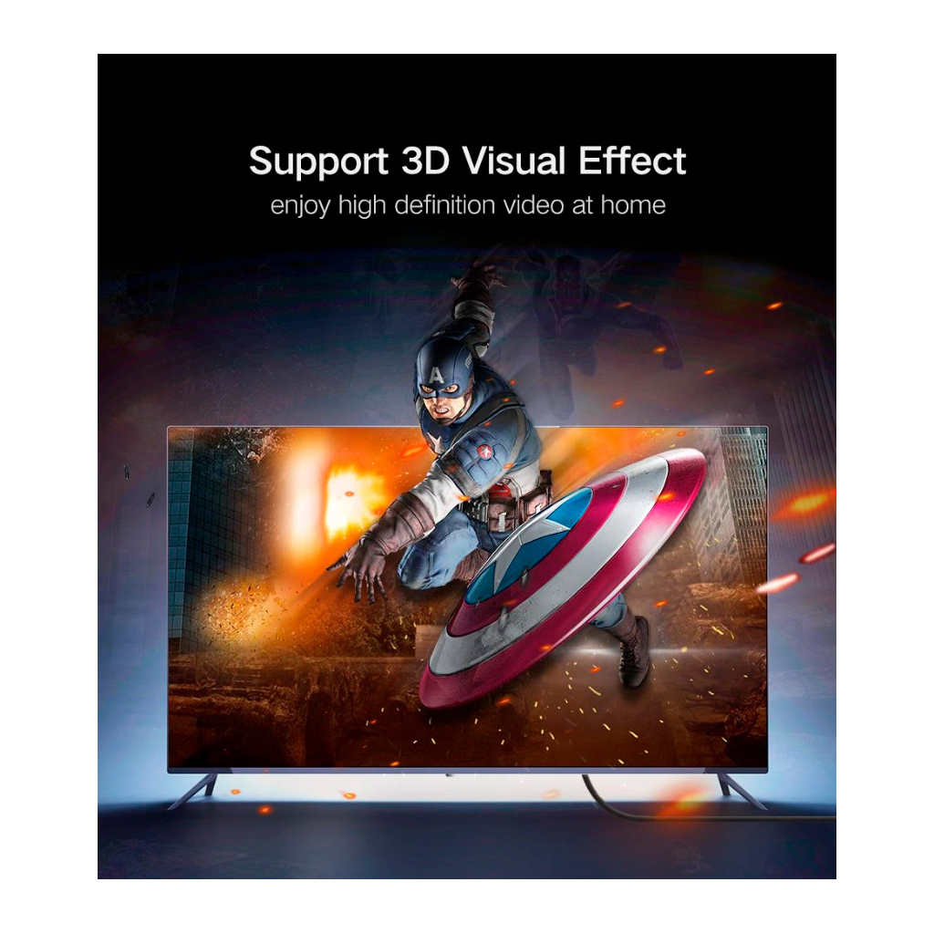 Кабель мультимедійний HDMI M to HDMI M 10.0m HD104 black UGREEN (10110) - зображення 3