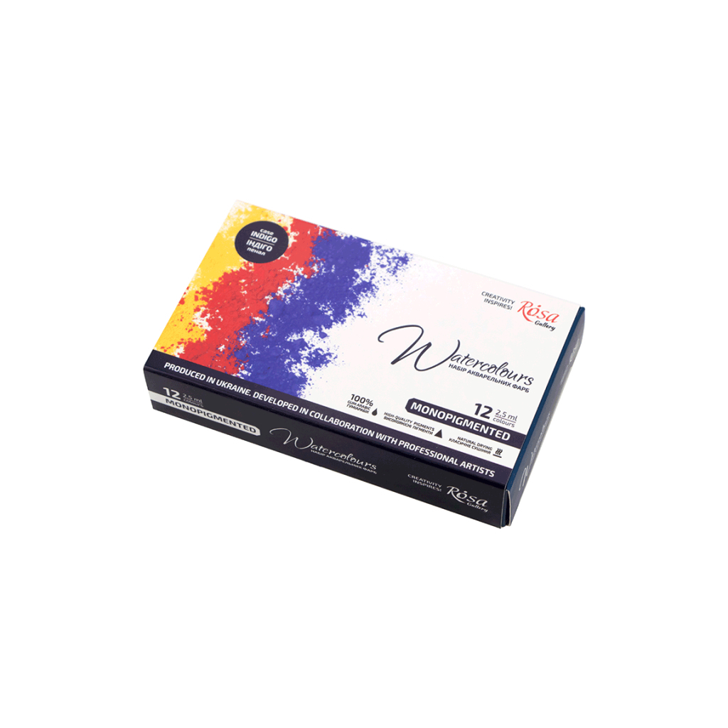 Акварельні фарби Rosa Gallery Monopigmented Індиго 12 кольорів кювета (4823098525684) - изображение 1