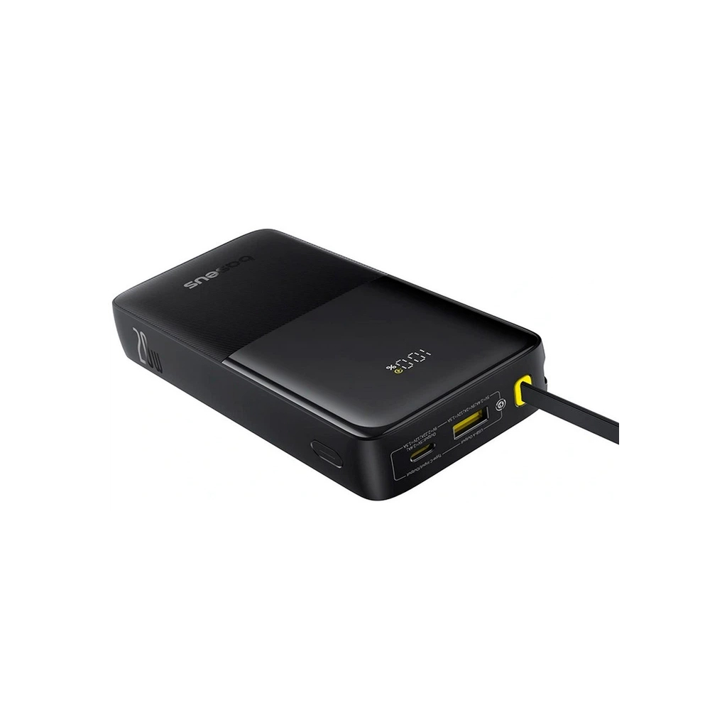 Батарея універсальна Baseus Bipow 2 Digital Display 20000mAh 20W with Built-in USB-C Cable Black (P10077101113-01) - зображення 6