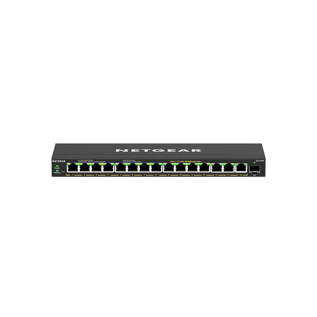 Комутатор мережевий Netgear GS316EP-100PES - зображення 1