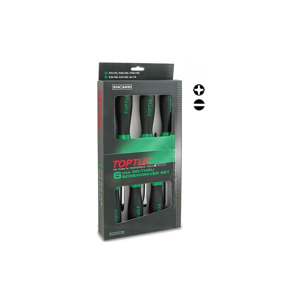 Набір викруток Toptul ударних (з шестигранником) 6 шт. (GAAE0613) - зображення 1