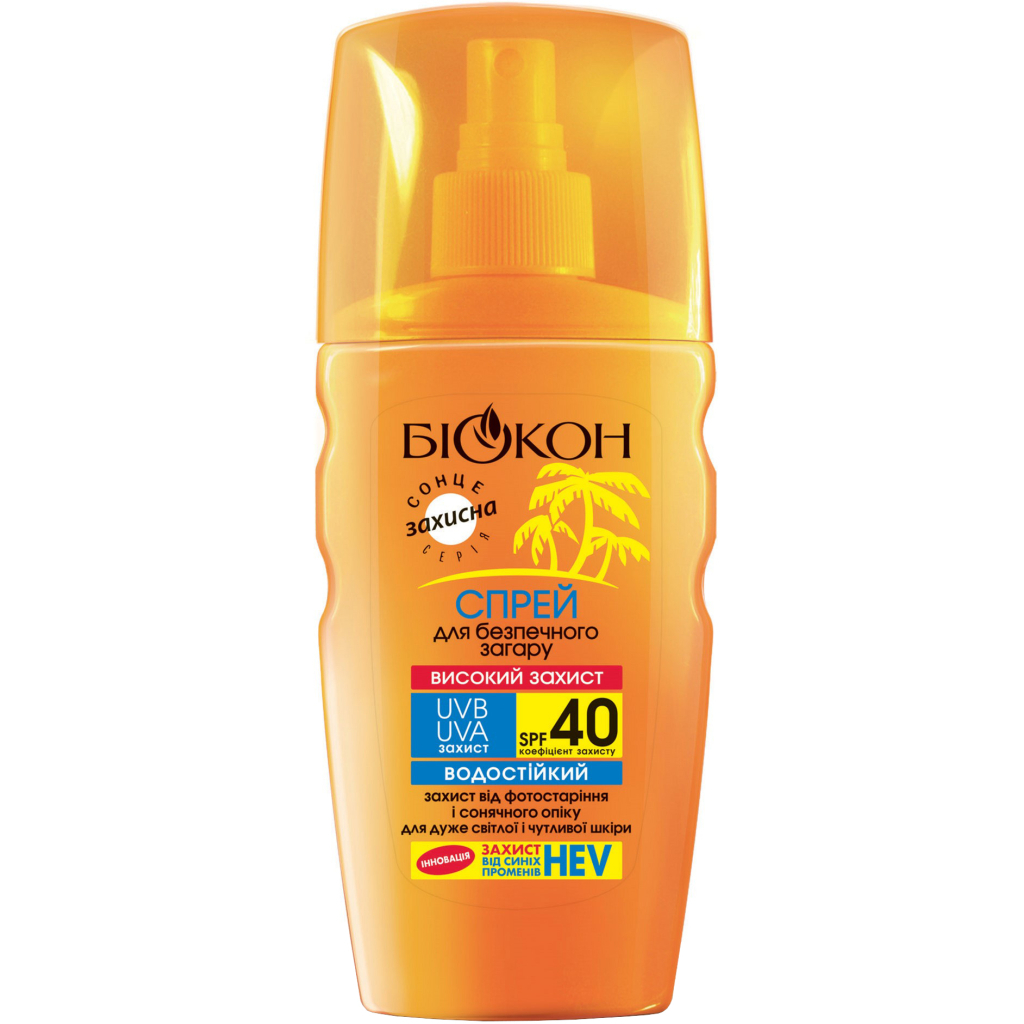 Засіб для засмаги Біокон Спрей для безпечної засмаги Високий захист SPF-40 160 мл (4820008318411) - зображення 1