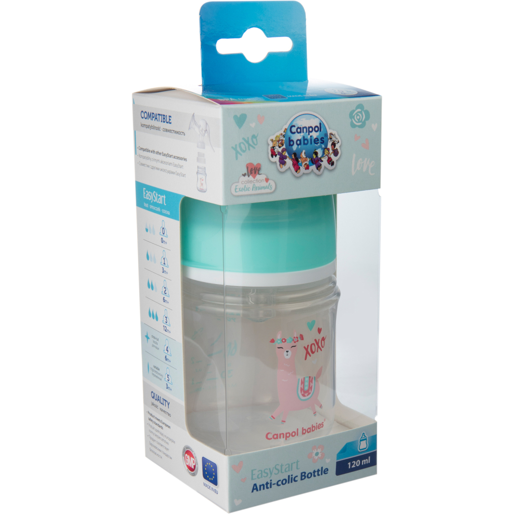 Пляшечка для годування Canpol babies EasyStart - Toys з широким отвором 120 мл (35/220_gre) - изображение 3