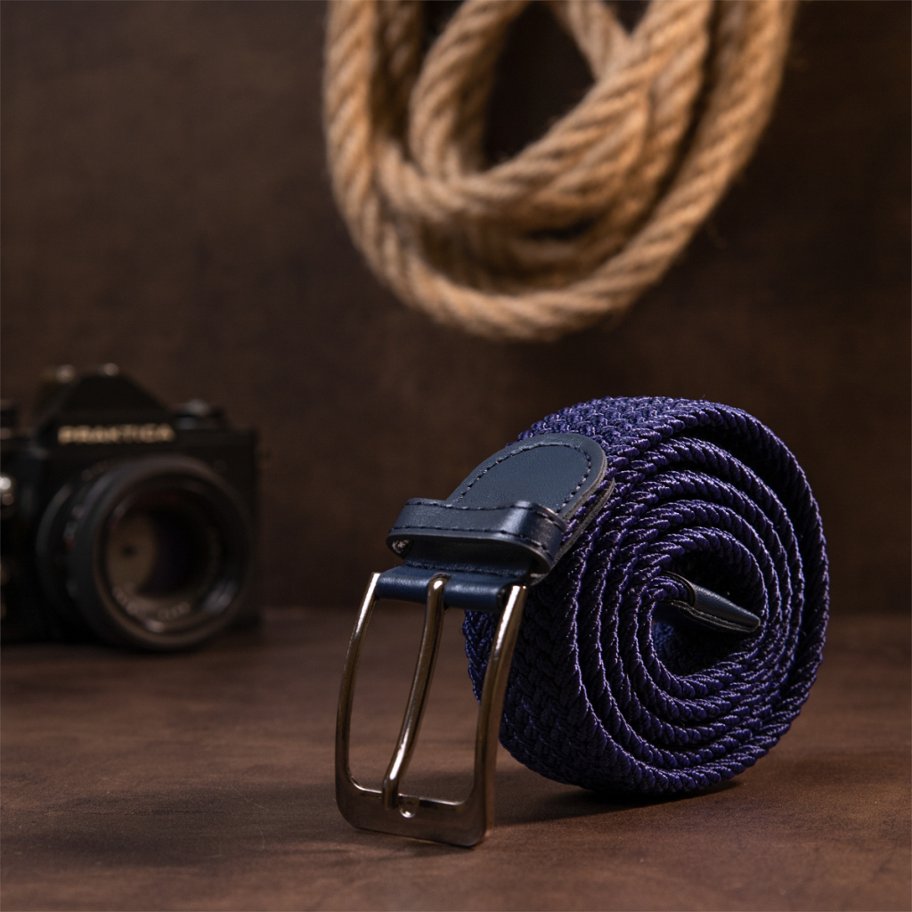 Ремінь Vintage Текстильний чоловічий Синій (20524) - зображення 7