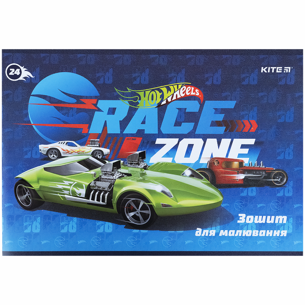 Альбом для малювання Kite Hot Wheels скоба 24 аркуша 4 дизайни (HW21-242) - зображення 5