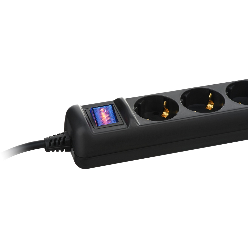 Мережевий фільтр живлення 2E 5xSchuko, 3м black (2E-U05ESM3BK) - зображення 3