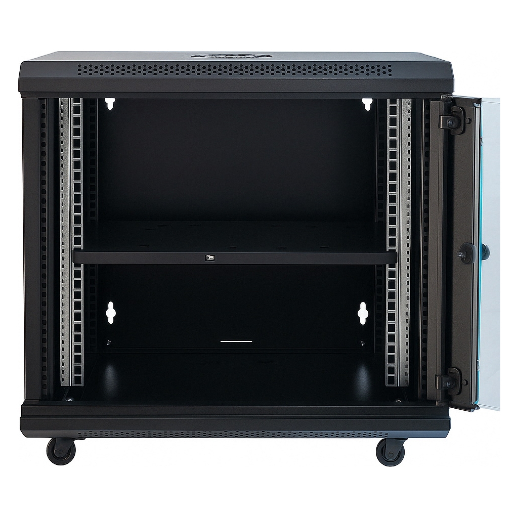 Шафа настінна GEAR 12U 19" 600x450x650 мм, + полка 19", black (GWMSN-12U-600-450) - зображення 2