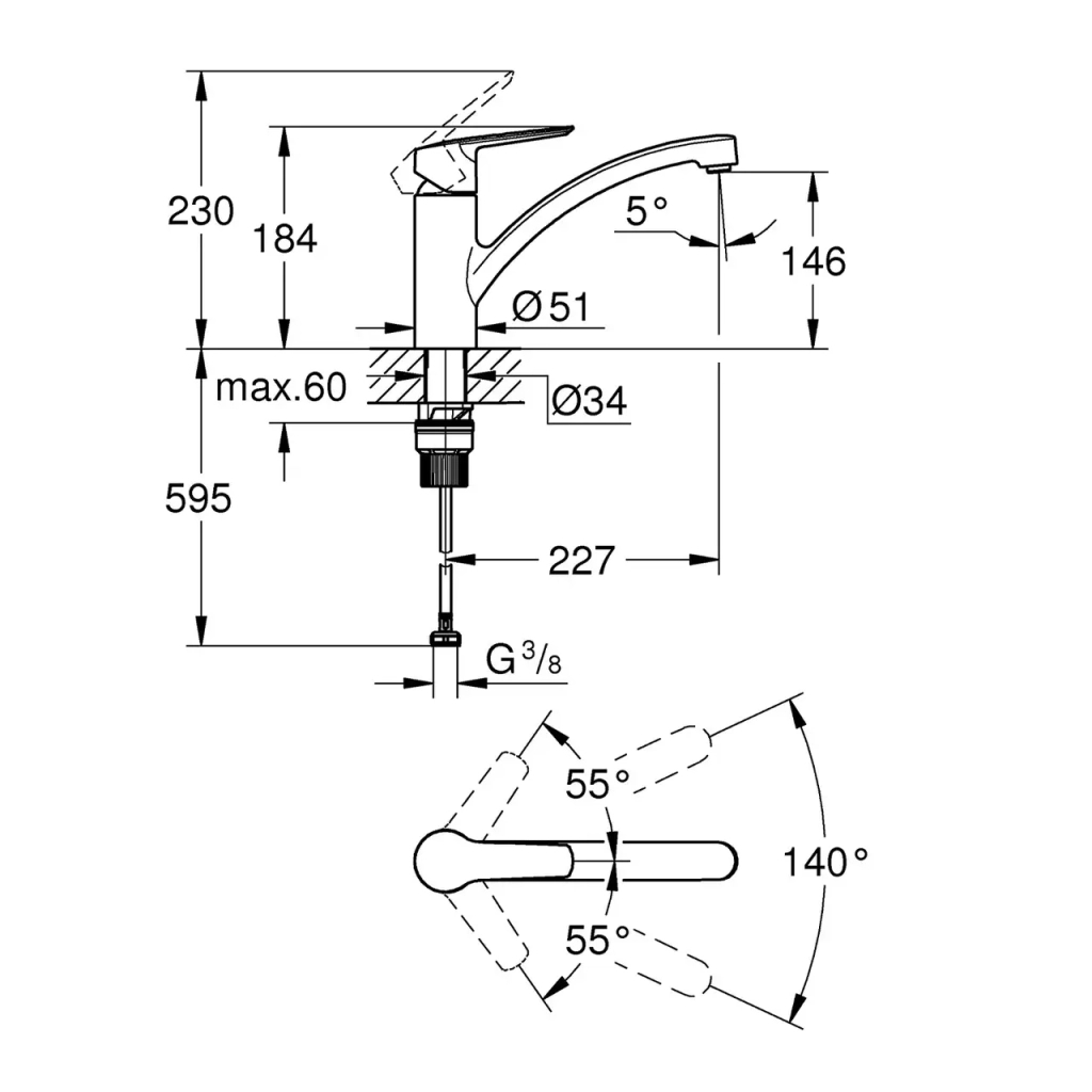 Змішувач Grohe QuickFix Start (324412432) - зображення 5