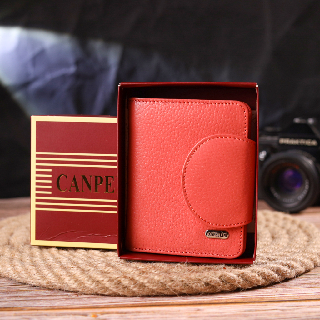 Портмоне Canpellini З натуральної шкіри Кораловий (21669) - зображення 11