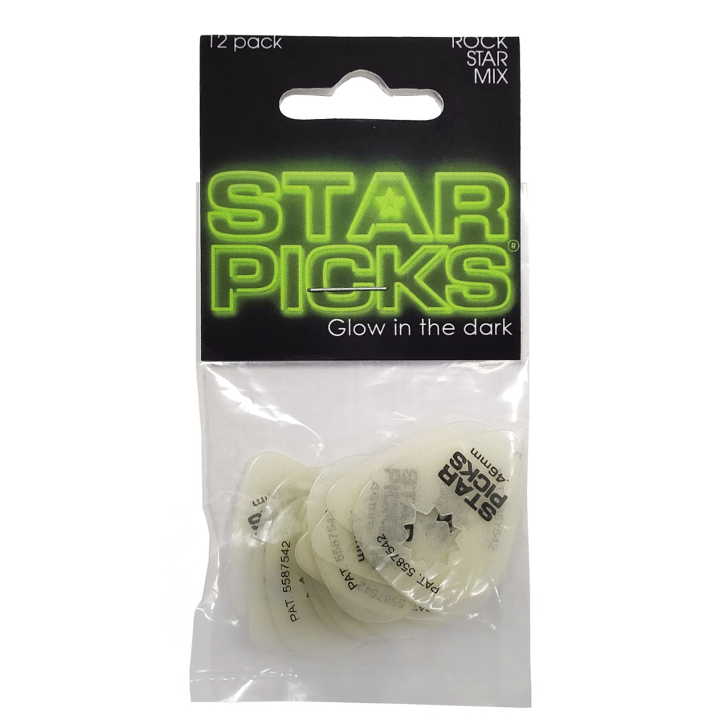 Медіатор Everly Glow In The Dark Star Pick Mix 12 шт. (33009) - зображення 1
