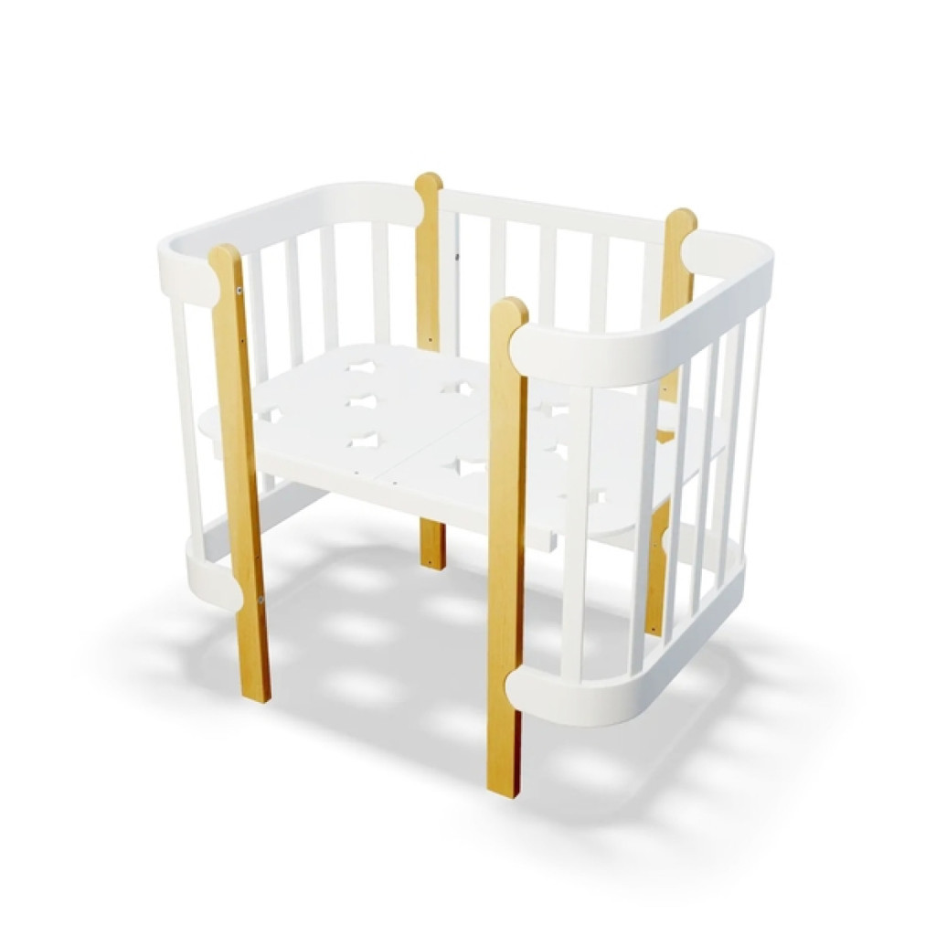 Ліжечко Ingvart трансформер Nika 60 з опускною боковинкою (60х94, 60х120) біло-натуральне (3190031017) - зображення 2