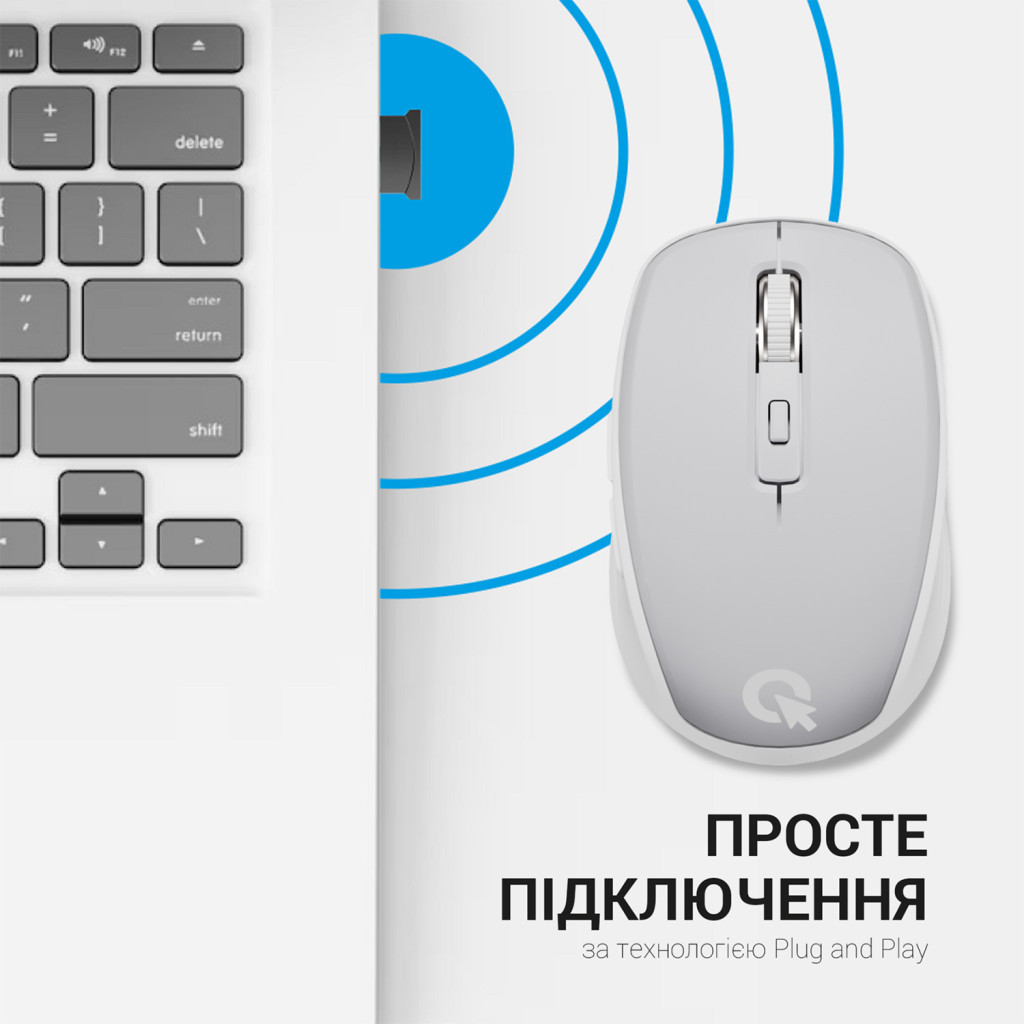 Мишка OfficePro M267G Silent Click Wireless Gray (M267G) - зображення 7