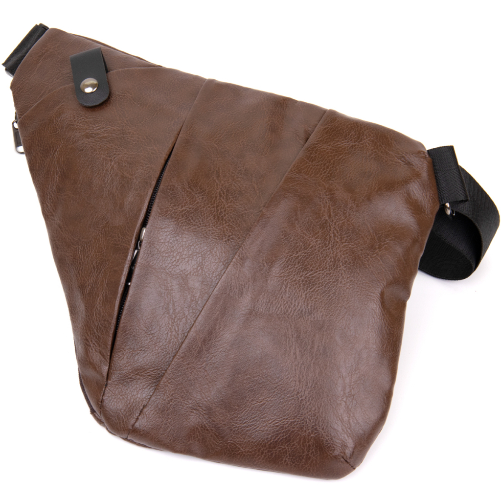 Сумка Vintage Слінг шкірозамінник Темно-коричнева (20566) - зображення 3