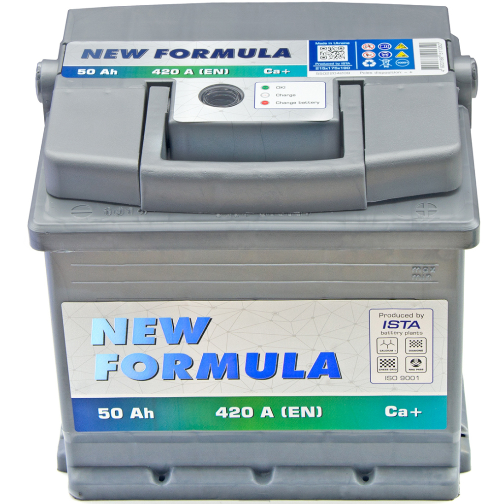 Акумулятор автомобільний NEW FORMULA 50Ah Ев (-/+) 420EN (5502204209) - изображение 2