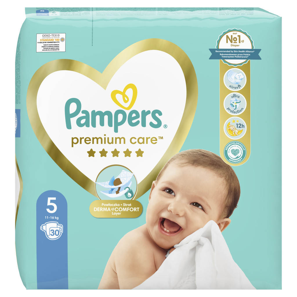 Підгузки Pampers Premium Care Junior Розмір 5 (11-16 кг) 30 шт (8001090379399) - зображення 2
