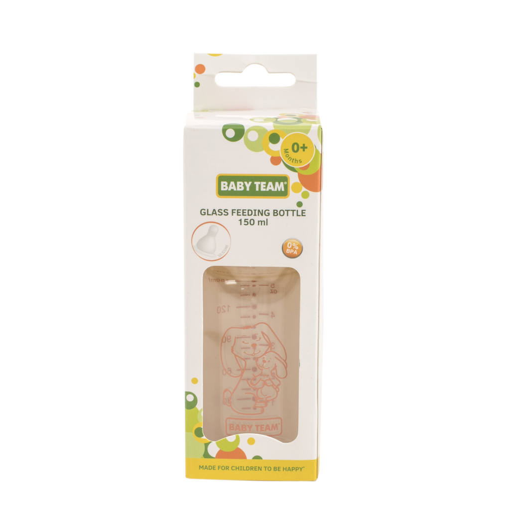 Пляшечка для годування Baby Team Скляна 150 мл (4824428012102) - зображення 3
