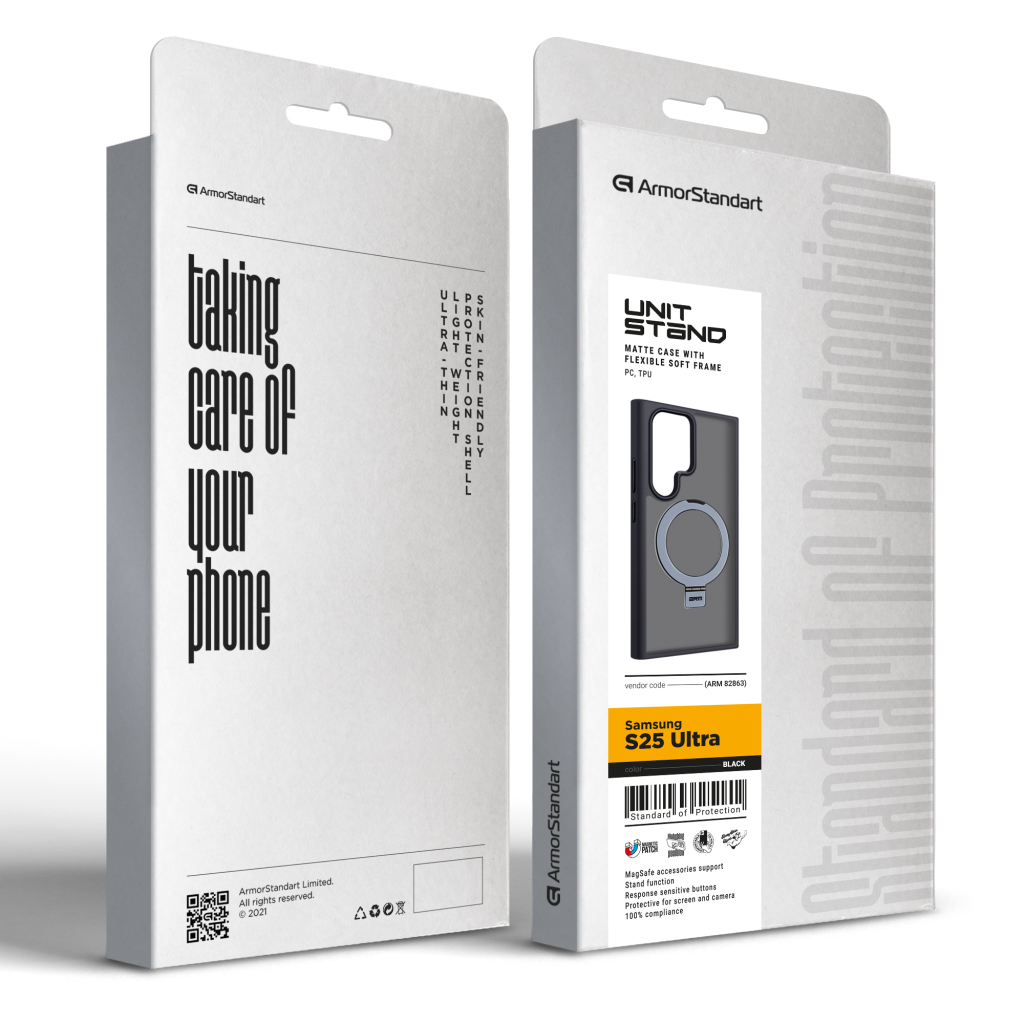 Чохол до мобільного телефона Armorstandart Unit Stand Samsung S25 Ultra Black (ARM82863) - зображення 2