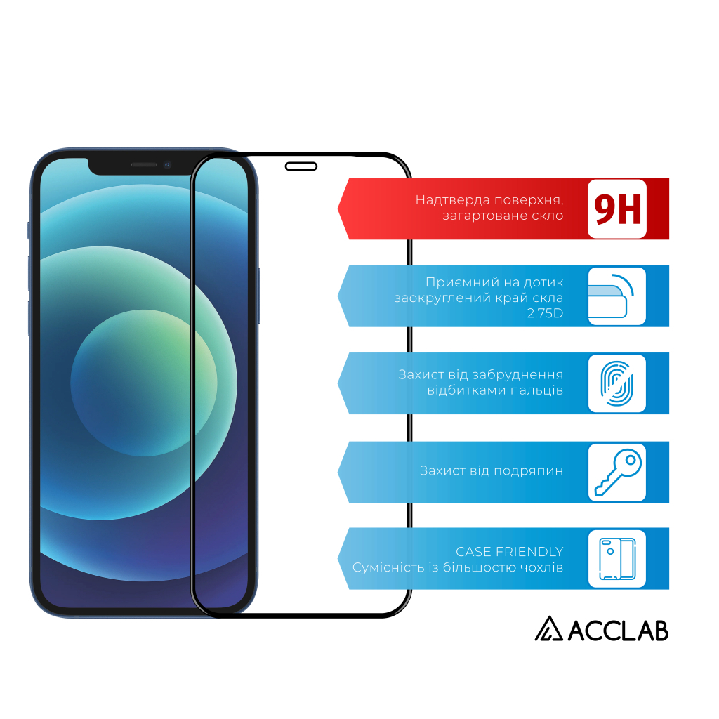 Скло захисне ACCLAB Full Glue ESD Apple Iphone 12/12 Pro (1283126532153) - зображення 2