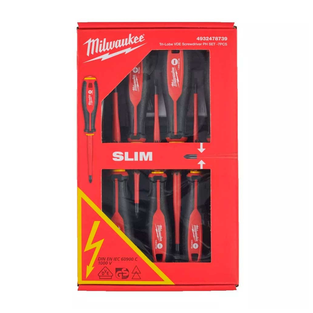 Набір викруток Milwaukee діелектричних VDE SL/PH + тестер напруги, 7 шт (4932478739) - зображення 2