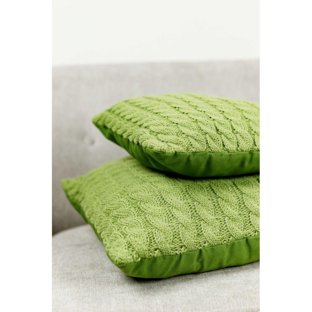 Наволочка Прованс декоративна в'язана Коси травяна 45х45 (028637) - зображення 2