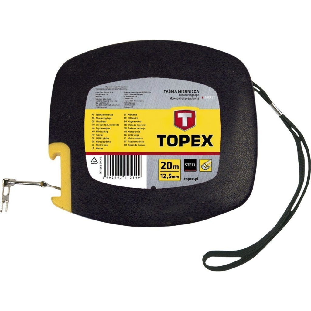 Рулетка Topex лента измерительная стальная, 20 м (28C412) - изображение 2