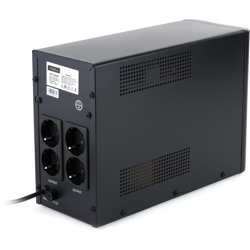 Пристрій безперебійного живлення Vinga LED 2000VA metall case (VPE-2000M) - зображення 7