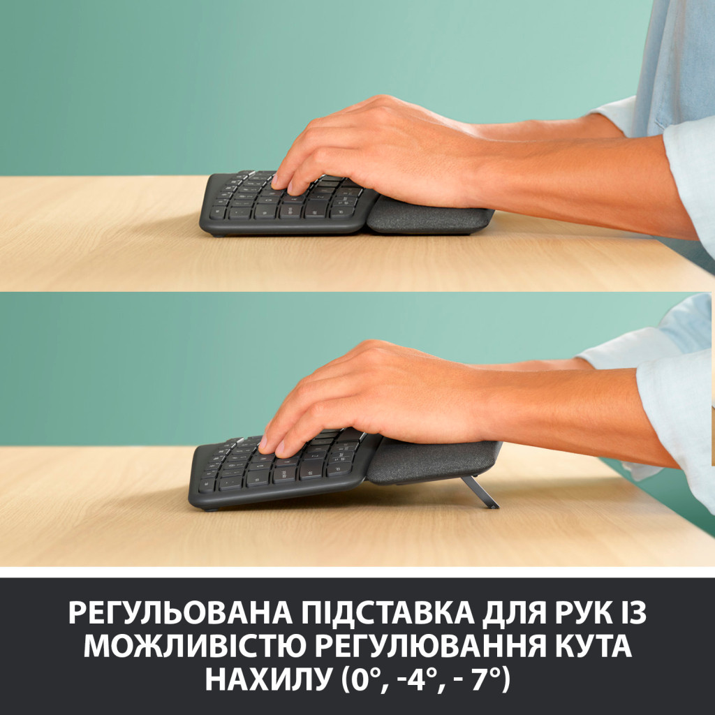 Клавіатура Logitech ERGO K860 Bluetooth/Wireless UA Black (920-010108) - зображення 7