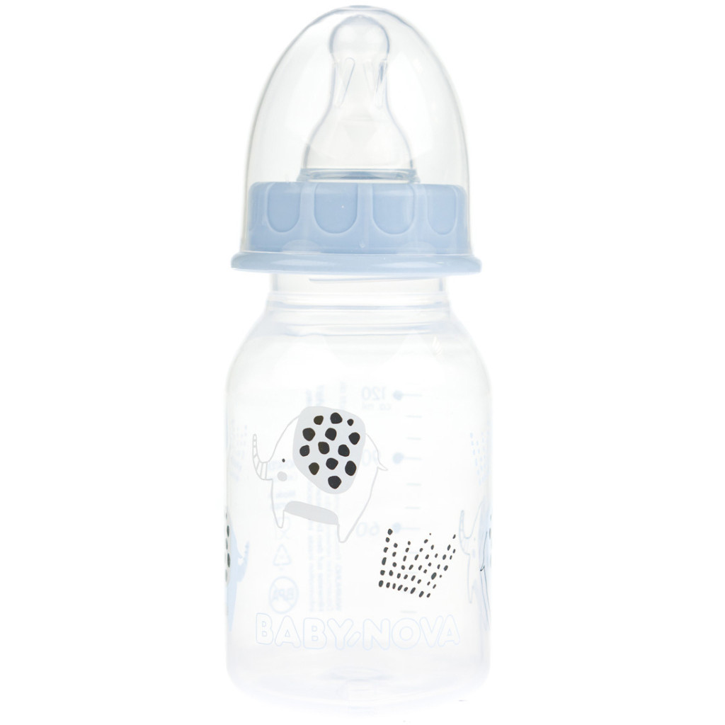 Пляшечка для годування Baby-Nova Декор 120 мл Блакитна (3960068) - зображення 1