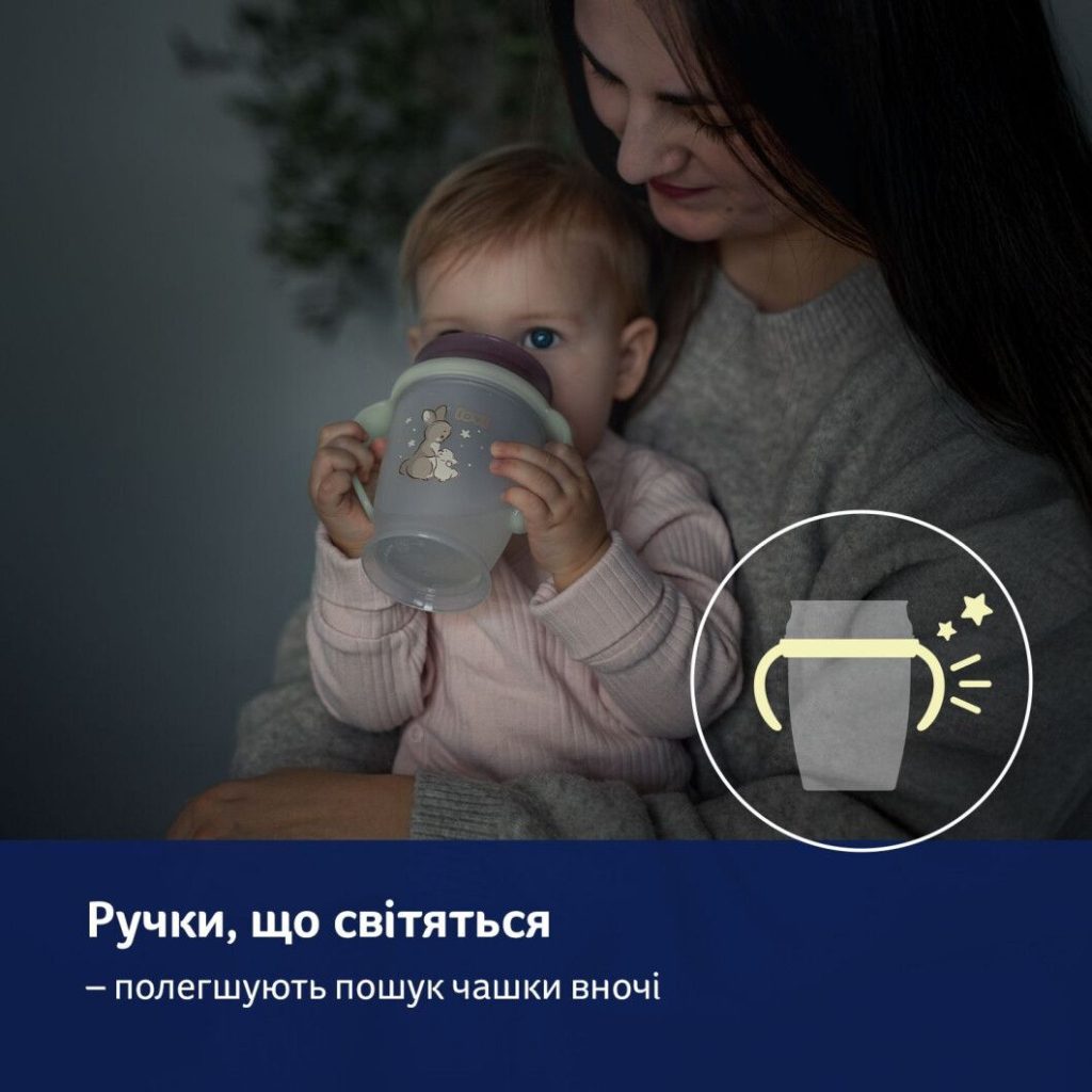 Поїльник-непроливайка Lovi 360 250 мл Night&Day Rabbit (1/610) - зображення 7