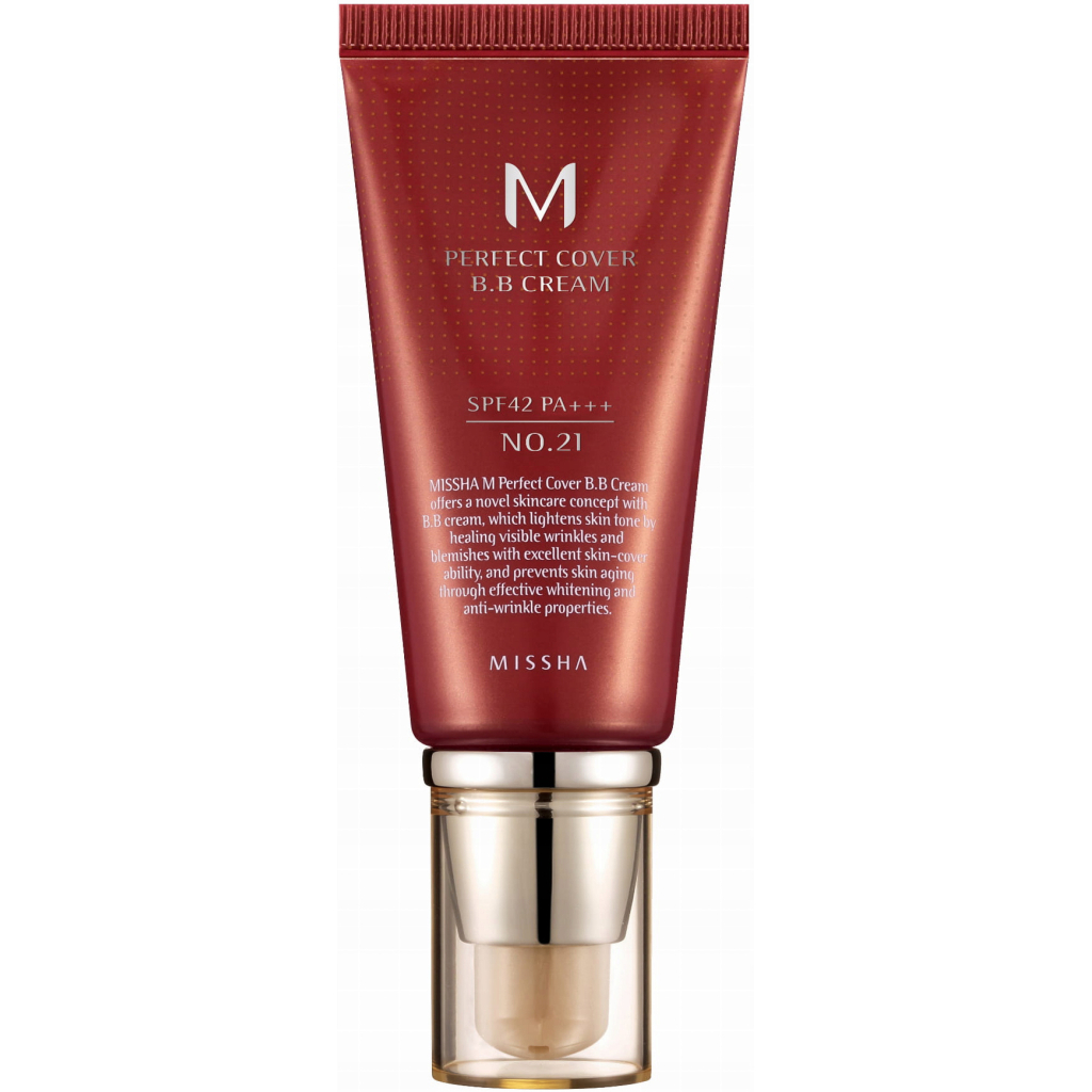 BB-крем Missha M Perfect Cover BB Cream EX SPF42/PA+++ Moisturized Complexion 21 - Light Beige (8809747940745) - зображення 1