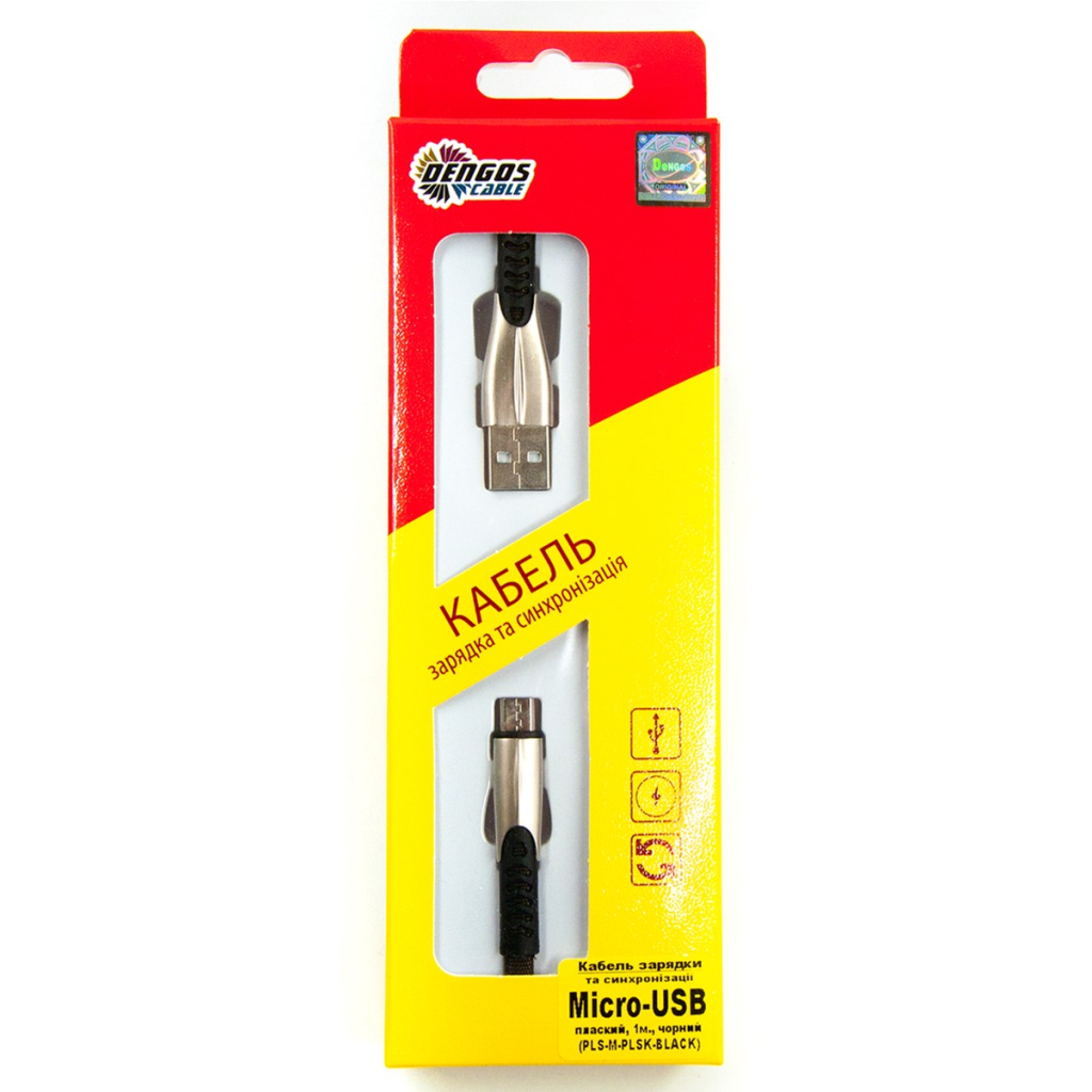 Дата кабель USB 2.0 AM to Micro 5P 1.0m black Dengos (PLS-M-PLSK-BLACK) - зображення 3