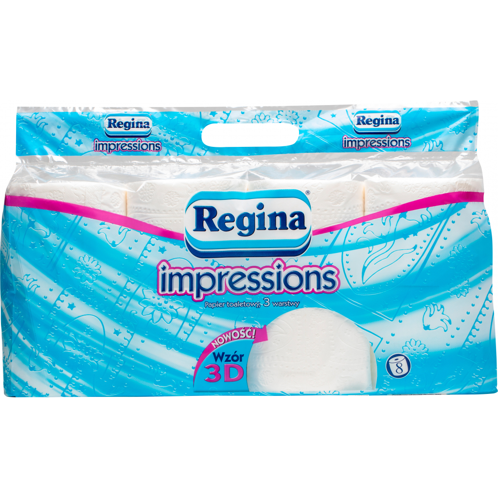 Туалетний папір Regina Impressions White 18 м 150 відривів 3 шари 8 рулонів (8004260487931) - зображення 1
