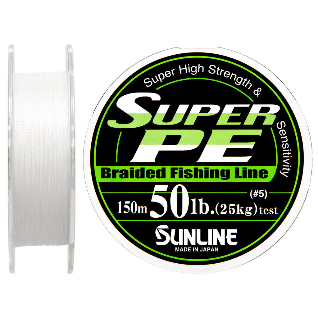 Шнур Sunline Super PE 150м білий 0.37мм 50LB/25кг (1658.01.66) - зображення 1