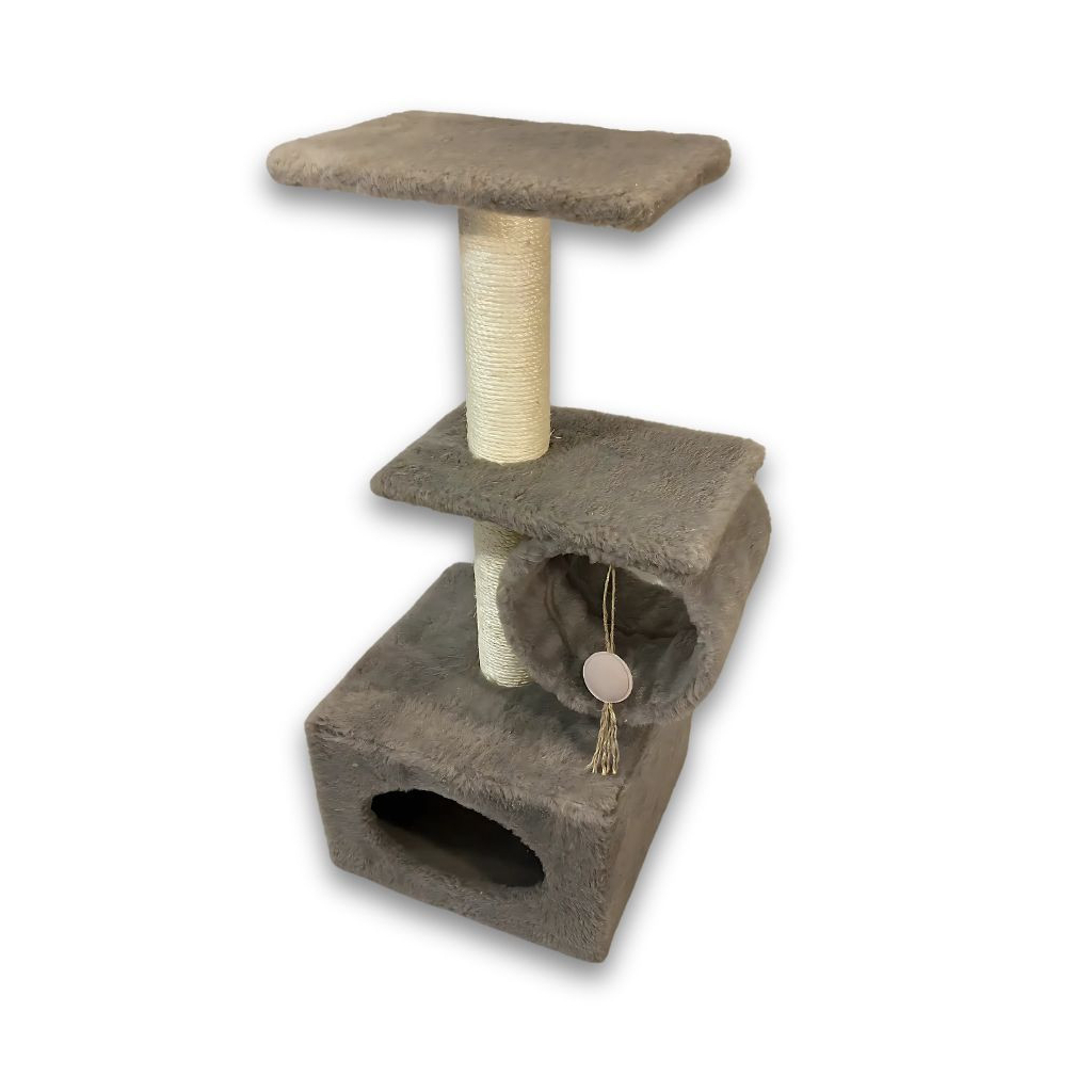 Дряпка (кігтеточка) для котів Природа Саванна з барабаном 38x38x90 см капучино (4823082442645) - зображення 2