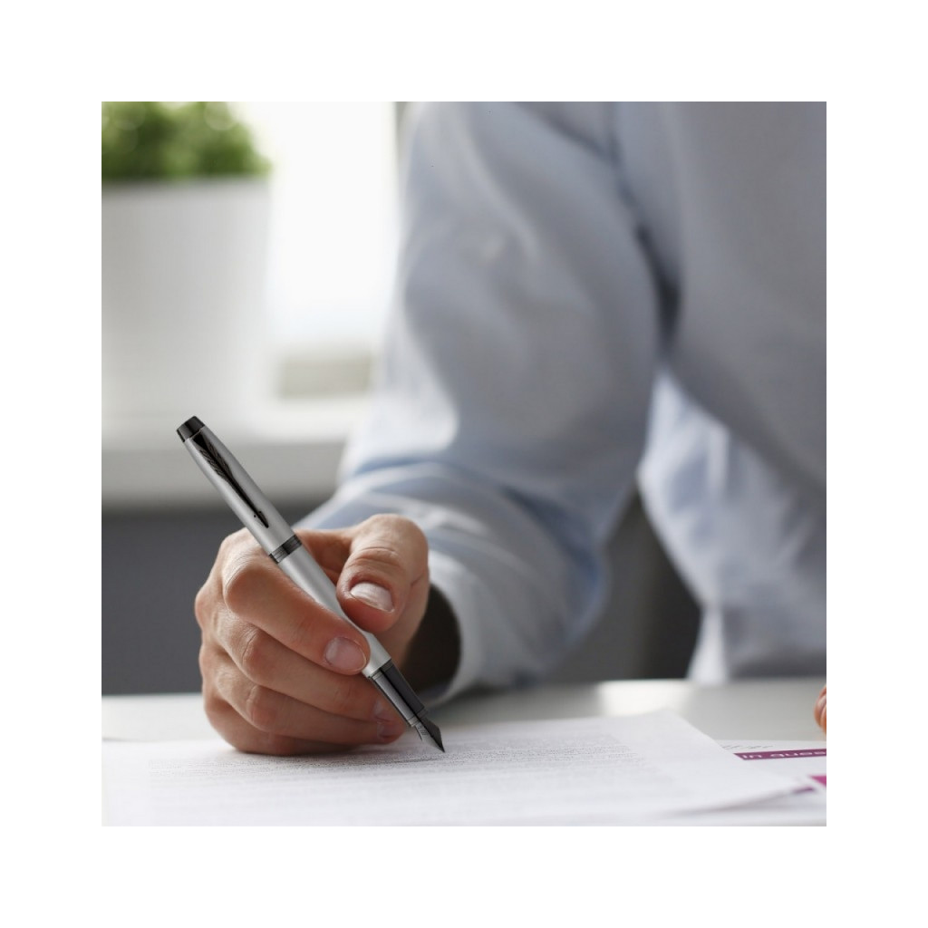 Ручка пір'яна Parker IM 17 Achromatic Grey BT FP F (22 811) - зображення 3