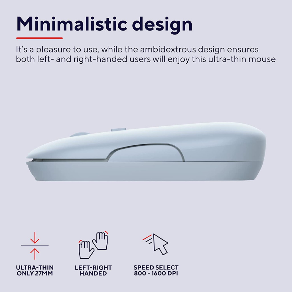 Мишка Trust Puck Wireless/Bluetooth Silent Blue (24126) - зображення 9