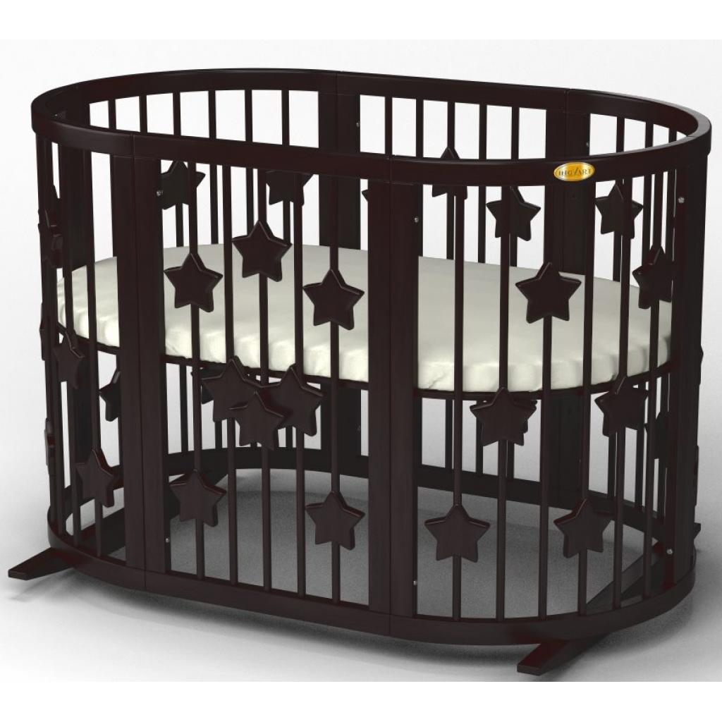 Ліжечко Ingvart SMART BED ROUND із зірочками венге (1351401) - зображення 1