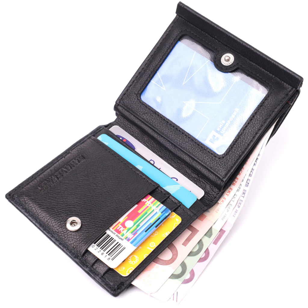 Гаманець ST Leather З натуральної шкіри Чорний (22542) - зображення 6