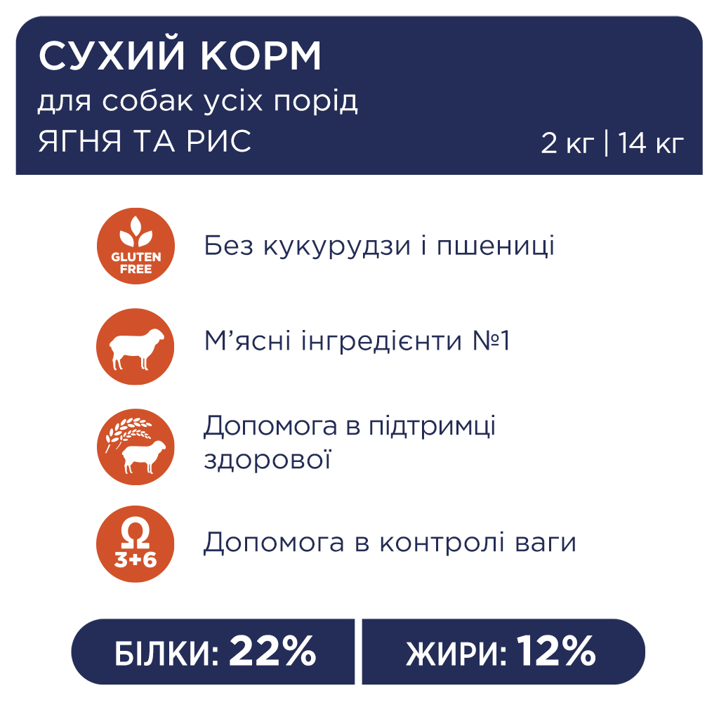 Сухий корм для собак Club 4 Paws Преміум. Ягня і рис 2 кг (4820083909566) - изображение 3