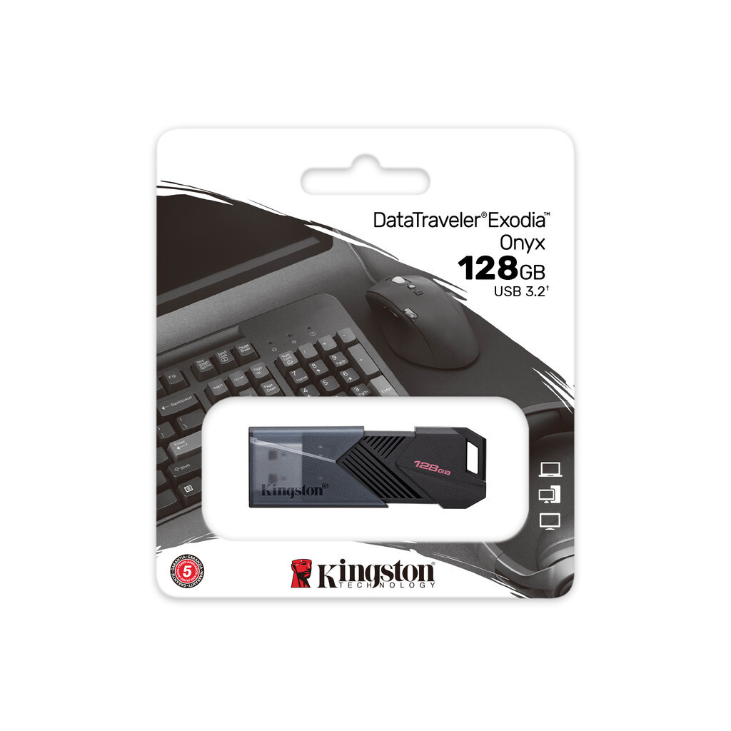 USB флеш накопичувач Kingston USB3.2 128GB Kingston DataTraveler Exodia Onyx (DTXON/128GB) - изображение 11