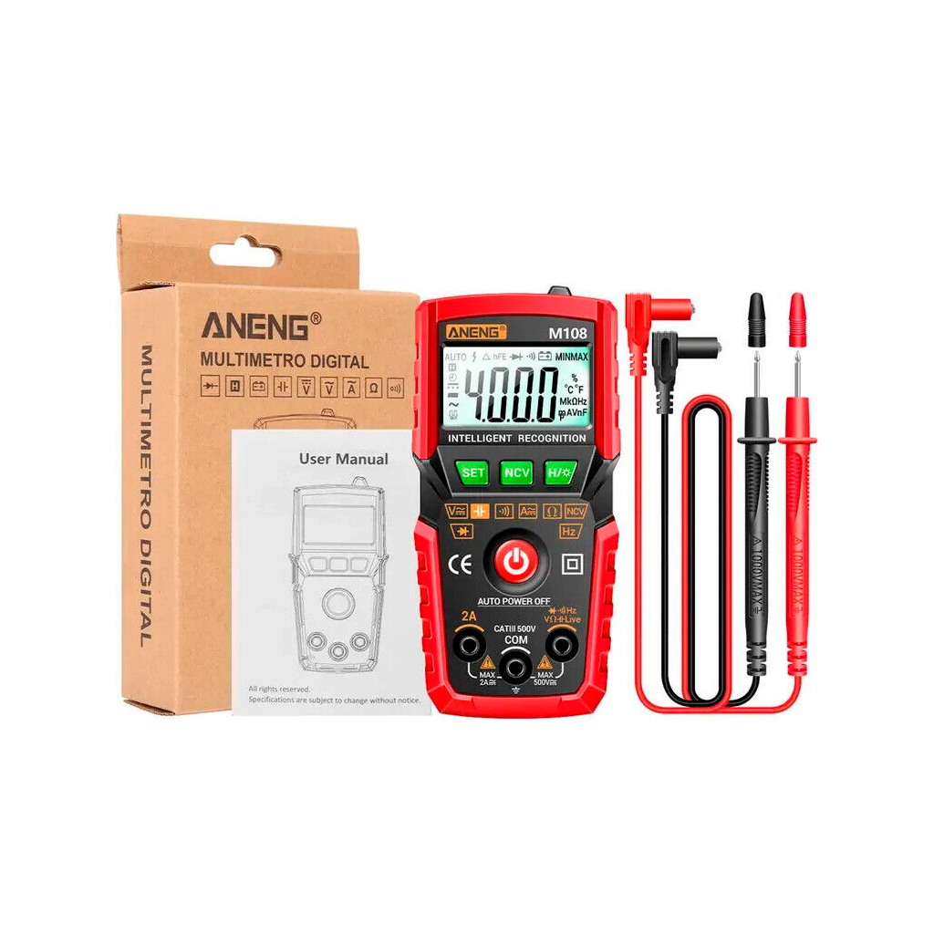 Цифровий мультиметр ANENG M108, V, A, R, C, T, F (M108) - зображення 2